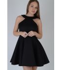 LMS schwarzes Skater-Kleid mit Ausschnitt wegschneiden