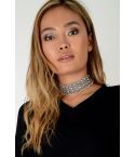 Lovemystyle Thick Silver Beaded Choker Necklace