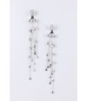 Lovemystyle argento Chandalier lunghi orecchini con strass