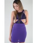 Lovemystyle Purple And Black Cut Out Bodycon Dress - SAMPLE