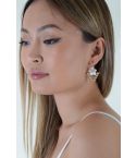 Lovemystyle Gold Triangle Earrings With Drop Down Daisy Flower