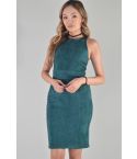 Lovemystyle gamuza vestido con corte en verde