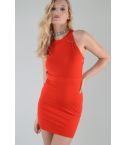 Lovemystyle Short Red Dress With Feature Black Zip - SAMPLE