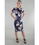 Lovemystyle Backless Midi Length Bodycon Dress In Floral Print - SAMPLE