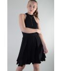 Lovemystyle Black Open Back Sleeveless Knee Lenght Skater Dress - SAMPLE