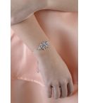 Lovemystyle Silver Bracelet With Diamante Floral Pendant