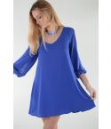 Lovemystyle Indigo Shift Dress With Cut Out Long Sleeve Detail - SAMPLE