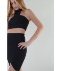 Jupe et Lovemystyle Co-ord noir mettant en vedette Crop Top