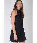 Lovemystyle Black robe a-line avec Racer Back et insertion de dentelle