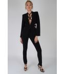 LMS Black Suit With Slim Leg Trousers And Cut Out Jacket