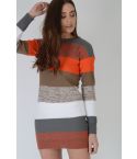 Lovemystyle Long à manches courtes avec des raies Jumper Dress