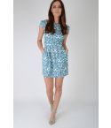Lovemystyle Structured Occasion Dress With Blue Paisley Print - SAMPLE