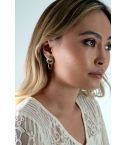 Lovemystyle Gold Interlocking Hoop Stud Earrings