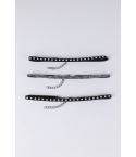 Lovemystyle Black Triple Band Halsband mit Metall-Nieten