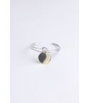 Lovemystyle Silver Knot Bangle With Gold Disc Pendant