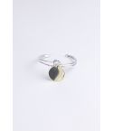 Lovemystyle Silver Bangle Knot con disco d'oro pendente