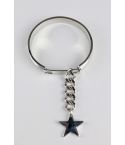 Lovemystyle Chunky Silver Bangle With Dangling Star Pendant - SAMPLE