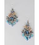 Lovemystyle Beaded Floral Chandelier Earrings In Blue Multi