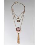 LMS Multi laag Boho gouden ketting met hangers en kwast