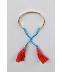 Lovemystyle Open Gold Bracelet With Red Tassels