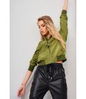 Lovemystyle Casual Green Bomber Jacket Featuring Pockets