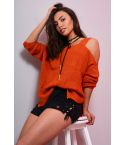 Lovemystyle Cold Shoulder sticka Jumper i koppar