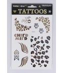 Lovemystyle oro y plata tatuaje Transferencias con estampados de animales