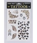 Lovemystyle or et argent tatouage transferts avec Animal Prints