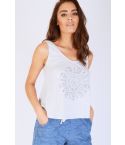 Double Agent Marl Grey Vest Top With Dream Catcher Graphic