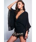 Danity Paris Plunge Neck Kaftan With Angel Wing Sleeves