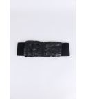 Lovemystyle Black Stretch Bow Front Belt With Popper Fastening