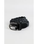 Lovemystyle maigre tissé noir ceinture avec boucle en or