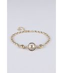 Lovemystyle Gold Bead Bracelet With Caged Diamante