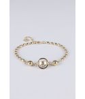 Lovemystyle Gold Bead Bracciale con Diamante in gabbia