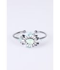Lovemystyle Silver Bangle met Turquoise en Diamante bloem