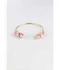 Lovemystyle Gold Metal Bracelet With Pink And Silver Gems