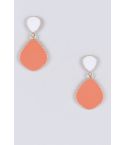 Lovemystyle Orange and White Tear Drop Earrings