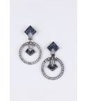Lovemystyle Geometric Diamante Earrings In Blue