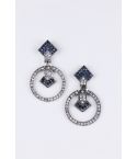 Lovemystyle boucles d’oreilles de Diamante géométrique en noir