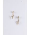 Lovemystyle Earring With Hanging Textured Triangle In Gold
