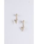 Lovemystyle Earring met hangende getextureerde driehoek In goud