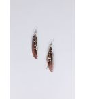 Boucles plumes Lovemystyle marron avec perles