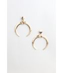 Lovemystyle Gold Statement Earrings With Crescent Drop Design