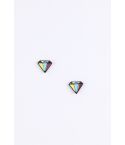 Lovemystyle Multi gekleurde diamant gevormde Stud Earrings