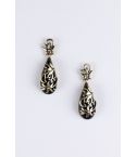 Lovemystyle Black And Gold Tear Drop Earrings
