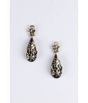 Lovemystyle noir et or Tear Drop boucles d’oreilles