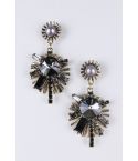 Lovemystyle Gold Chandelier Earrings with Crystals