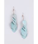 Lovemystyle Turquoise Blue Drop Down Leaf Earrings