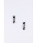 Lovemystyle Black Safety Pin Studs With Diamante Detail