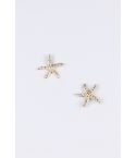 Lovemystyle Gold Star Fish Earring With Silver Diamantes